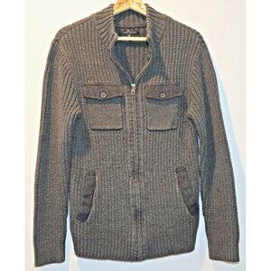 Marc Anthony Men’s Medium Gray Full Zip Sweater Knit Long Sleeve Casual Top
